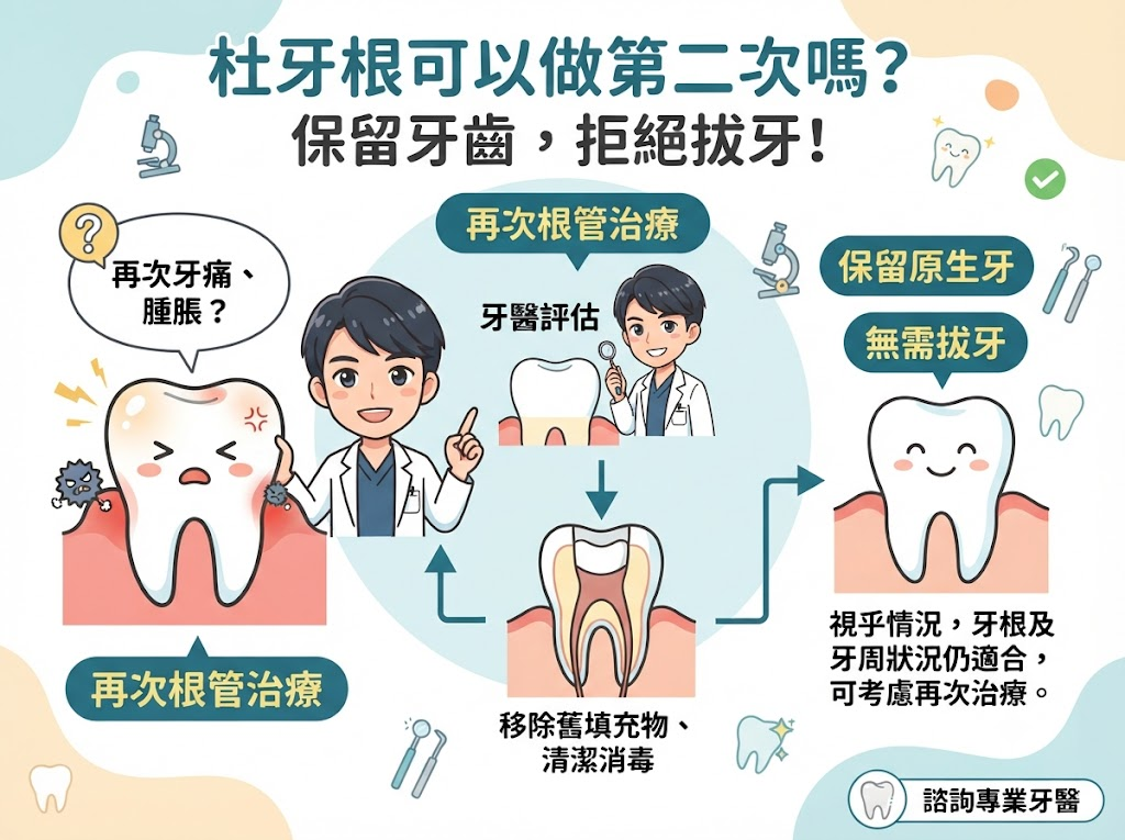杜牙根可以做第二次嗎？再次根管治療原因、成功率