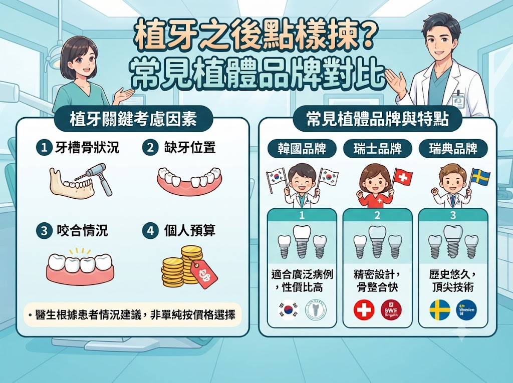 深圳種植牙品牌點揀？韓國、瑞士、瑞典植體有咩分別？