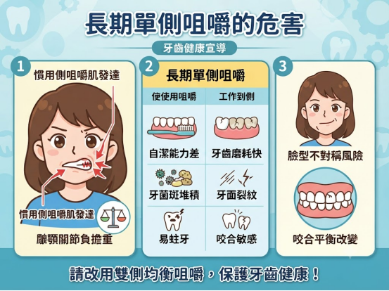 長期單側咀嚼有哪些危害?及早改善更重要